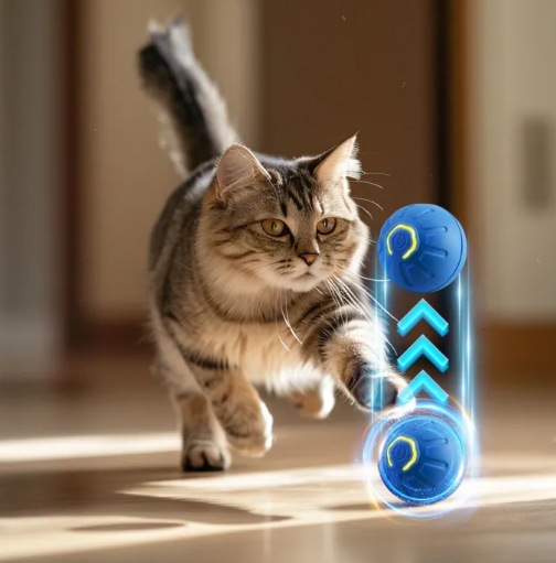 Pelota interactiva automática para perros y gatos – Zarpa Feliz