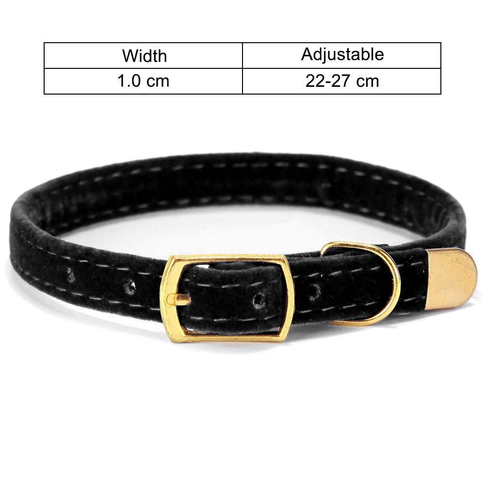 Collar para gato de terciopelo con hebilla dorada – Zarpa Feliz