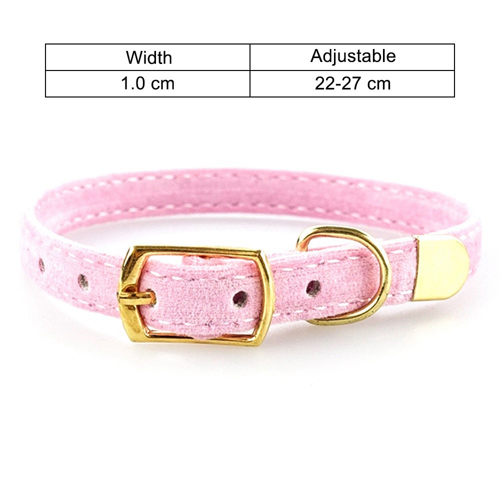 Collar para gato de terciopelo con hebilla dorada – Zarpa Feliz