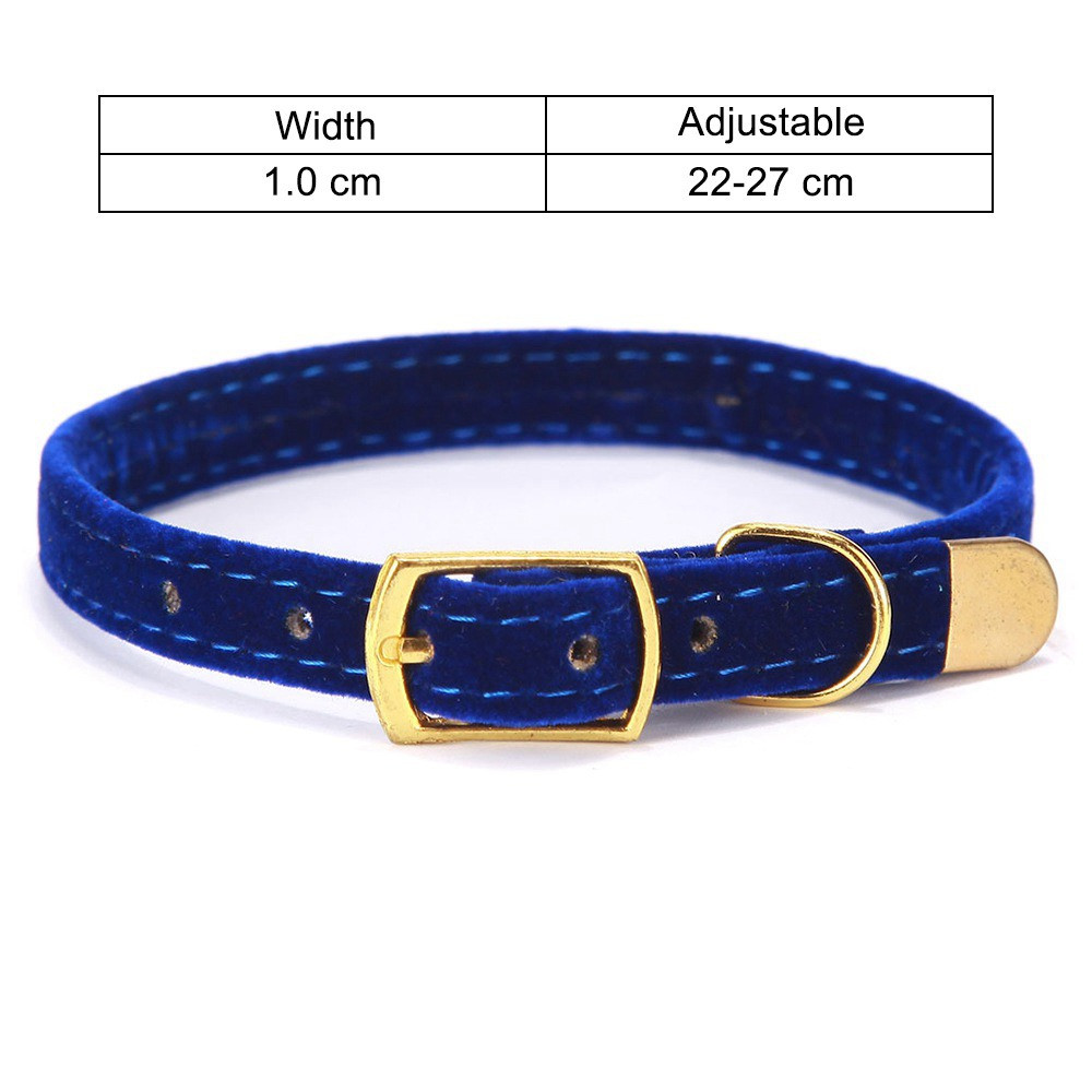 Collar para gato de terciopelo con hebilla dorada – Zarpa Feliz