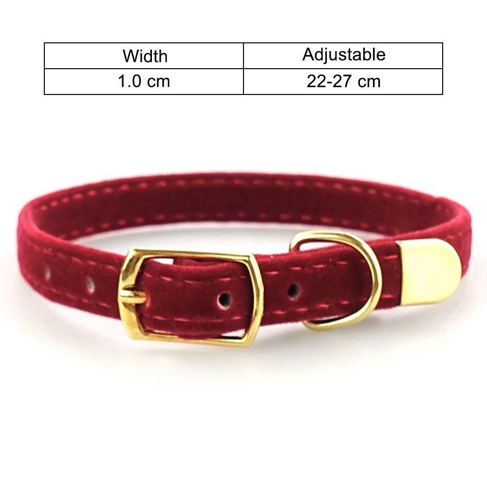 Collar para gato de terciopelo con hebilla dorada – Zarpa Feliz